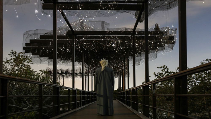 نمایی از مکان‌های منتخب برای برگزاری منار ابوظبی ۲۰۲۵ با نورپردازی هنری در جزایر و واحه‌های امارات