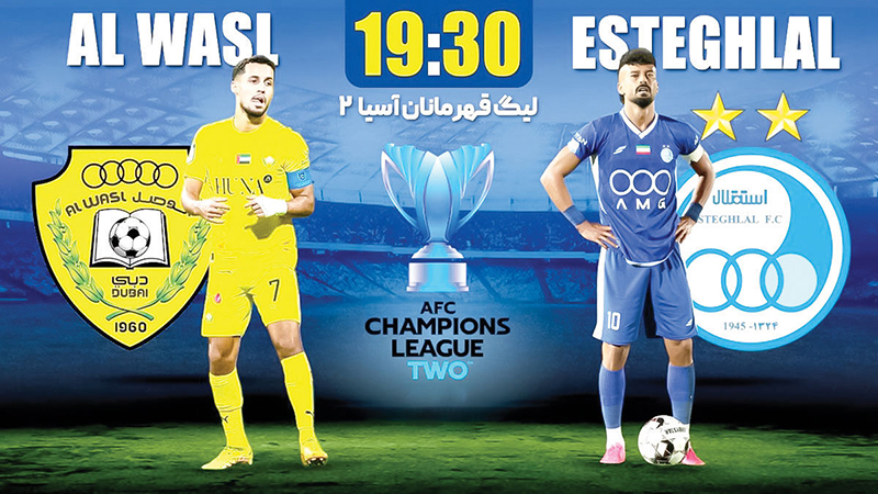 بازیکنان استقلال در حال گرم کردن پیش از بازی مقابل الوصل امارات در ورزشگاه زعبیل دبی