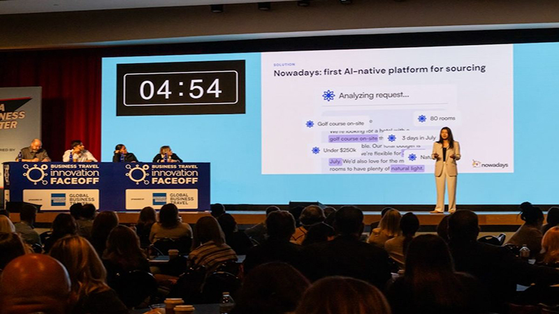 تصویری از پلتفرم Nowadays AI در حال ارائه راهکارهای هوش مصنوعی در رقابت BTS America 2025