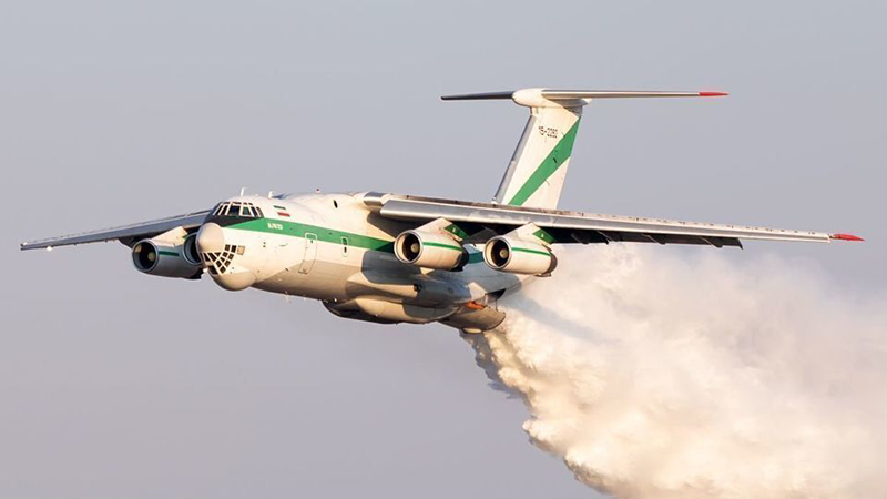 عملیات موفق مهار آتش‌سوزی جنگل چالوس با هواپیمای ایلوشن