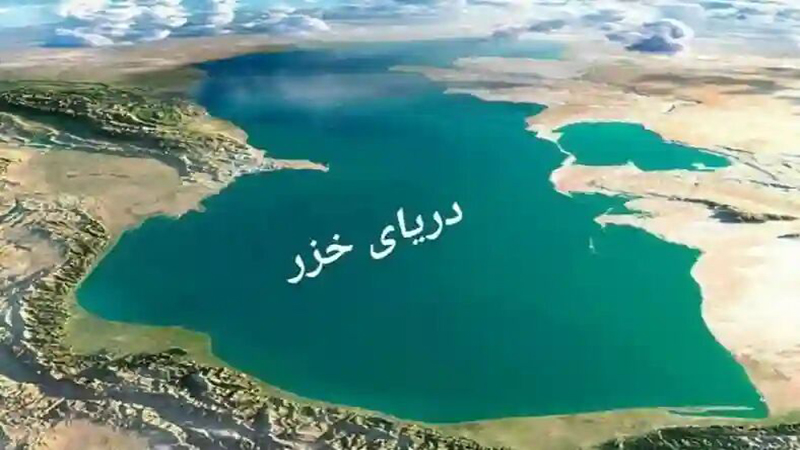 نقشه دریای خزر و کشورهای ساحلی با مسیرهای ترانزیتی و بنادر استراتژیک