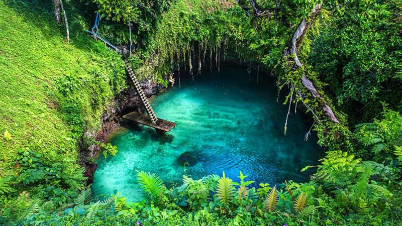 تصویری از سواحل ساموآ و جاذبه‌های طبیعی آن در اقیانوس آرام