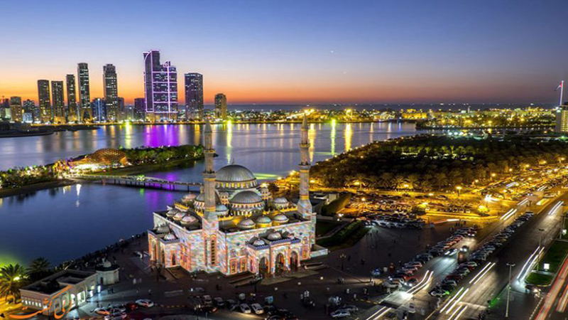 نقشه موقعیت شارجه در امارات متحده عربی