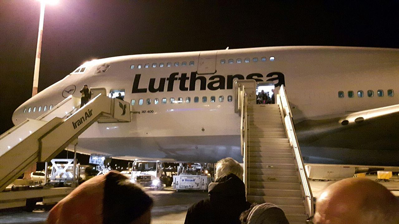 تصویر هواپیمای لوفت‌هانزا در حال پرواز به ایران از مبدا فرانکفورت