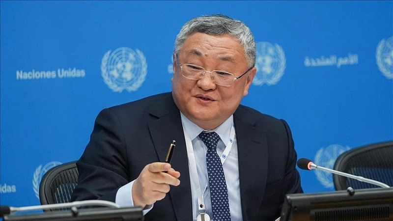 تصویر نشست خبری چین درباره نامه ژاپن به سازمان ملل