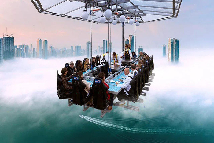 Dinner in the Sky Dubai → رستوران Dinner in the Sky Dubai با چشم‌انداز برج خلیفه میز معلق Dinner in the Sky → میز معلق Dinner in the Sky Dubai در ارتفاع ۵۰ متری چشم‌انداز دبی مارینا → نمای دبی مارینا از Dinner in the Sky Dubai شام لوکس در آسمان دبی → تجربه شام لوکس در آسمان دبی منوی بین‌المللی Dinner in the Sky → منوی بین‌المللی Dinner in the Sky Dubai+نجم امارات