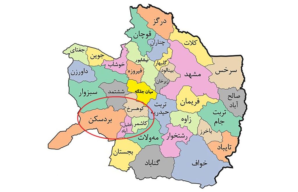 نقشه کاشمر+نجم امارات