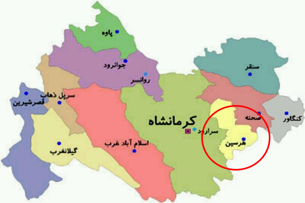 هرسین در روی نقشه +نجم امارات