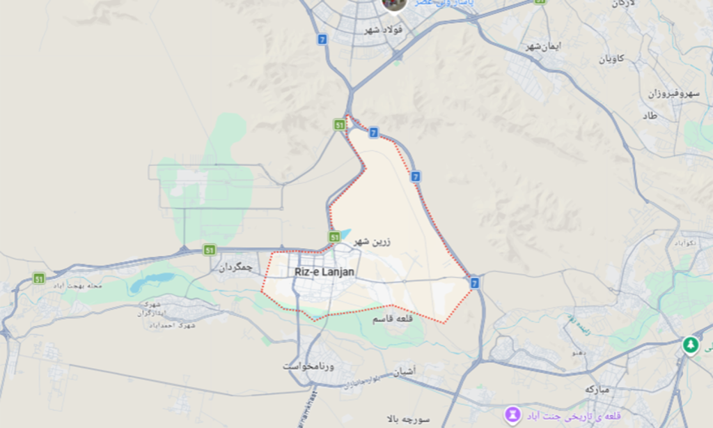 نقشه ی زرین دشت اصفهان +نجم امارات