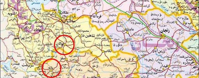 نقشه بوکان غرب ایران +نجم امارات