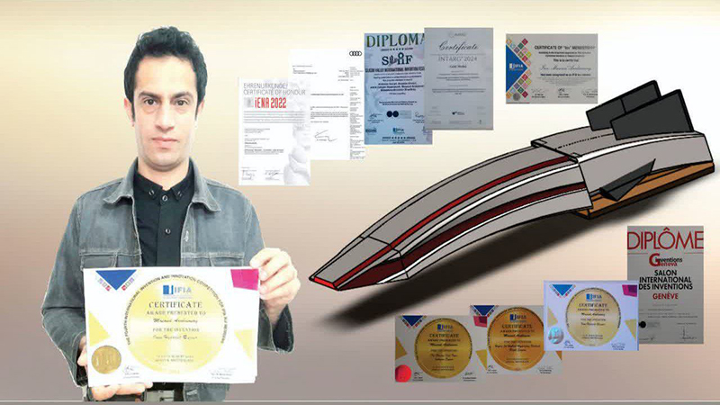 مخترع شاهرودی نشان طلای IFIA را در بخش هدایت هایپرسونیک کسب کرد، تکنولوژی شبکه عصبی گسترده رمجت+نجم امارات