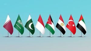 وزرای خارجه کشورهای منطقه در نشست خبری علیه اقدامات اسرائیل در کرانه باختری+نجم امارات